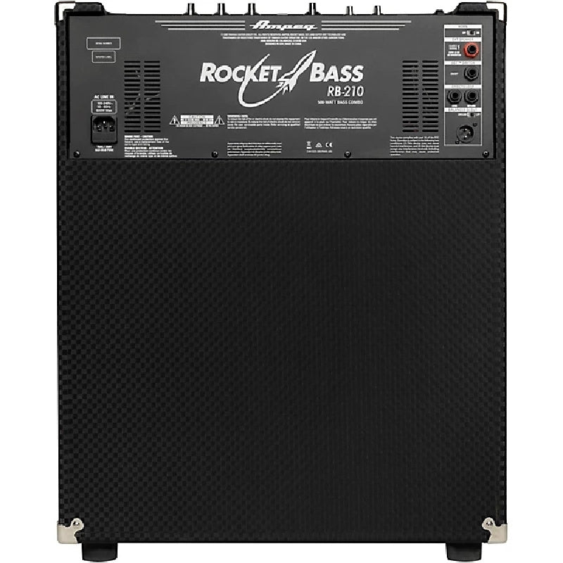 Ampeg RB-210 Rocket Bass 500 Watt Combo Bass Amplifier. Black and Silver. Back View