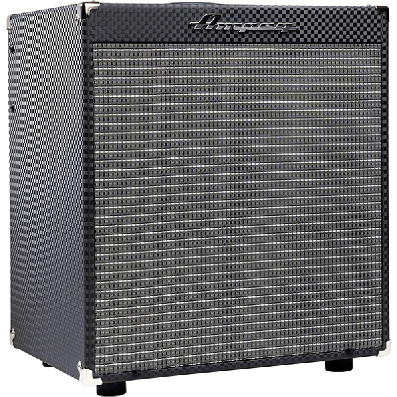 Ampeg RB-112 Rocket Bass 100 Watt Combo Bass Amplifier. Black and Silver. Side View