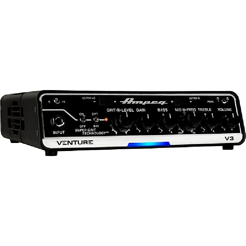 Ampeg VENTURE-V3 Venture Bass 300 Watt Bass Amplifier Head. Black. Side View