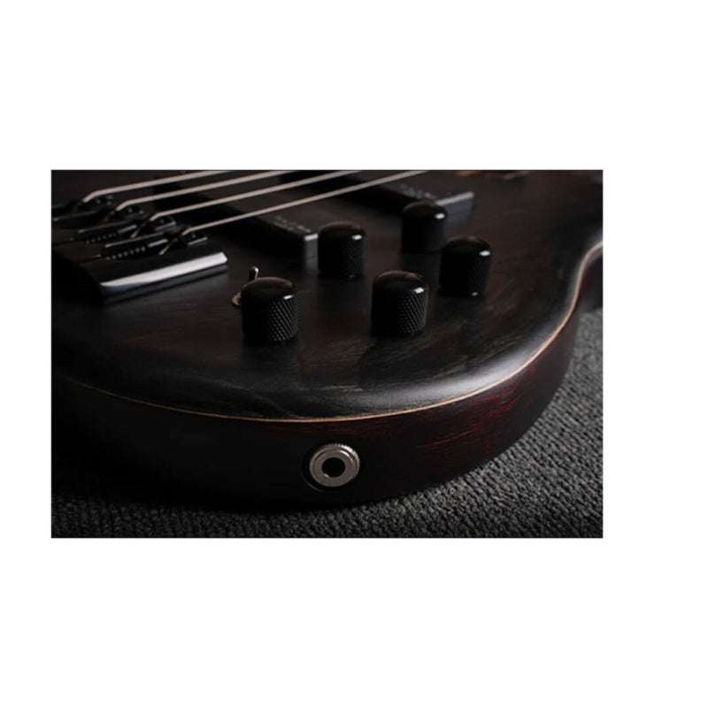 Cort Artisan Series B5 Element 5-String Bass Guitar. Open Pore Trans Black. Volume Dial Controls View