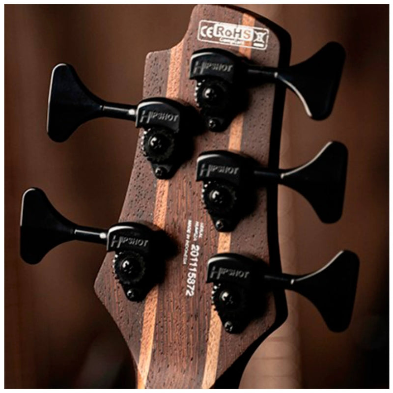 Cort Artisan Series B5 Element 5-String Bass Guitar. Open Pore Trans Black. Machine Heads View
