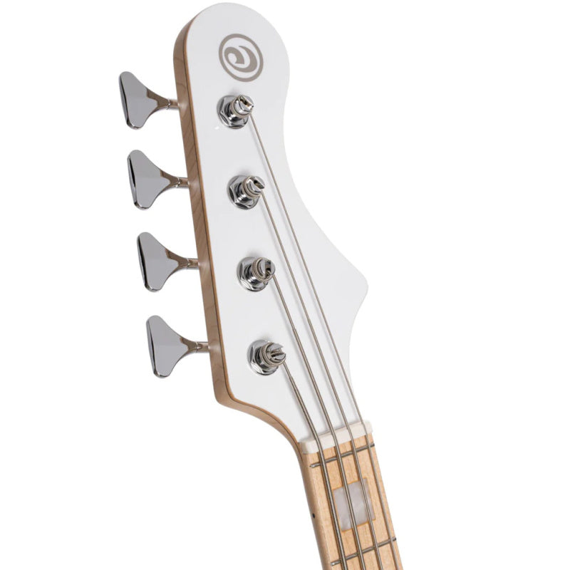 Cort Elrick NJS 4 Bass Guitar. White . Headstock View