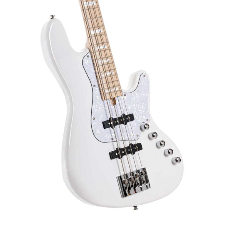 Cort Elrick NJS 4 Bass Guitar. White. Pick ups View