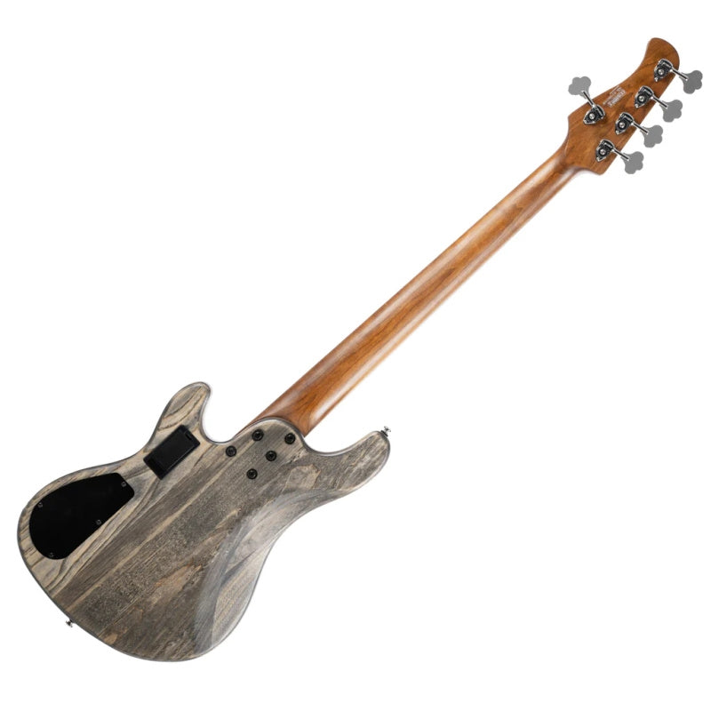 Cort GB Series Modern 5-String  Bass Guitar – Open Pore Charcoal Grey. Full back View