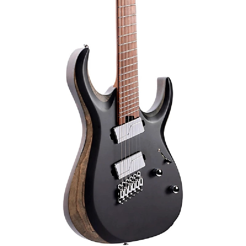 Cort X700 Mutility Multi-Scale Electric Guitar. Black Satin - Side View