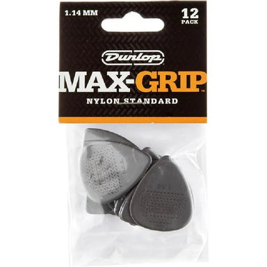 Dunlop 449P114 Max Grip Standard Guitar Pick 1.14mm (12 Pack). Grey