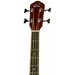 Oscar Schmidt OB100N-A Acoustic Electric Bass. Natural Spruce. Neck and Headstock View