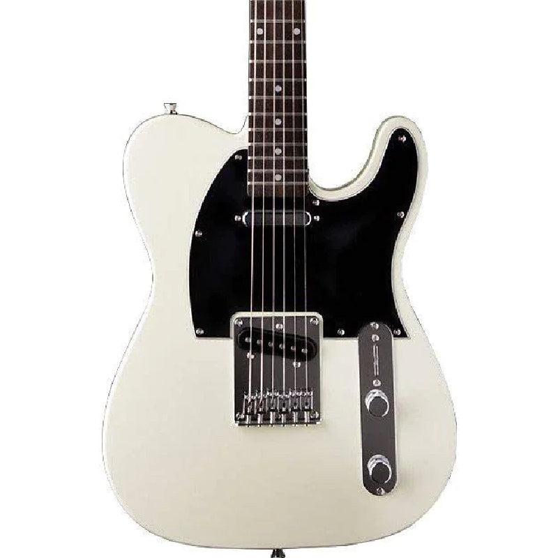 Oscar Schmidt OS-LT-IV-MF-A Single Cut Solid Body Electric Guitar.  Ivory White