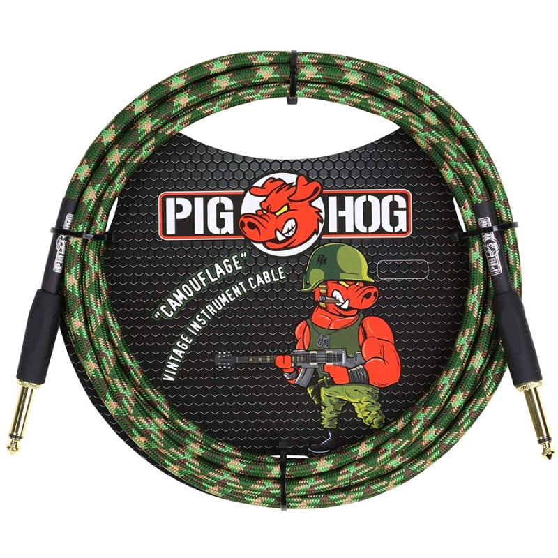 Pig Hog PCH10CF Instrument Cable. Camouflage 10'