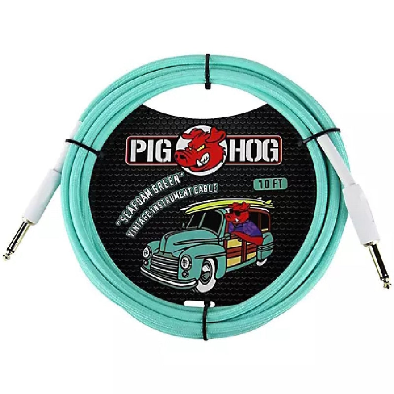 Pig Hog PCH10SG Instrument Cable. 10' Seafoam Green
