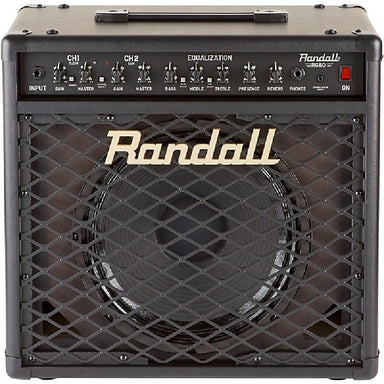 Randall RG80 2 Channel 80 Watt Solid State Guitar Combo Amplifier. Black Front View