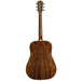 Washburn D10S Heritage 10 Series Dreadnought Acoustic Guitar. Natural Back View